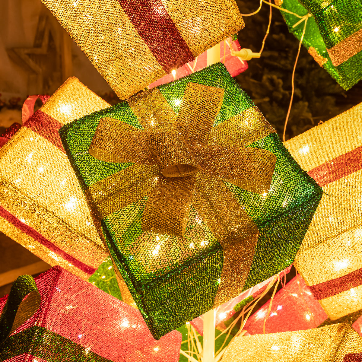 Pre-Lit Christmas Light-Up Stack of Presents 190cm with 544 White LEDs
