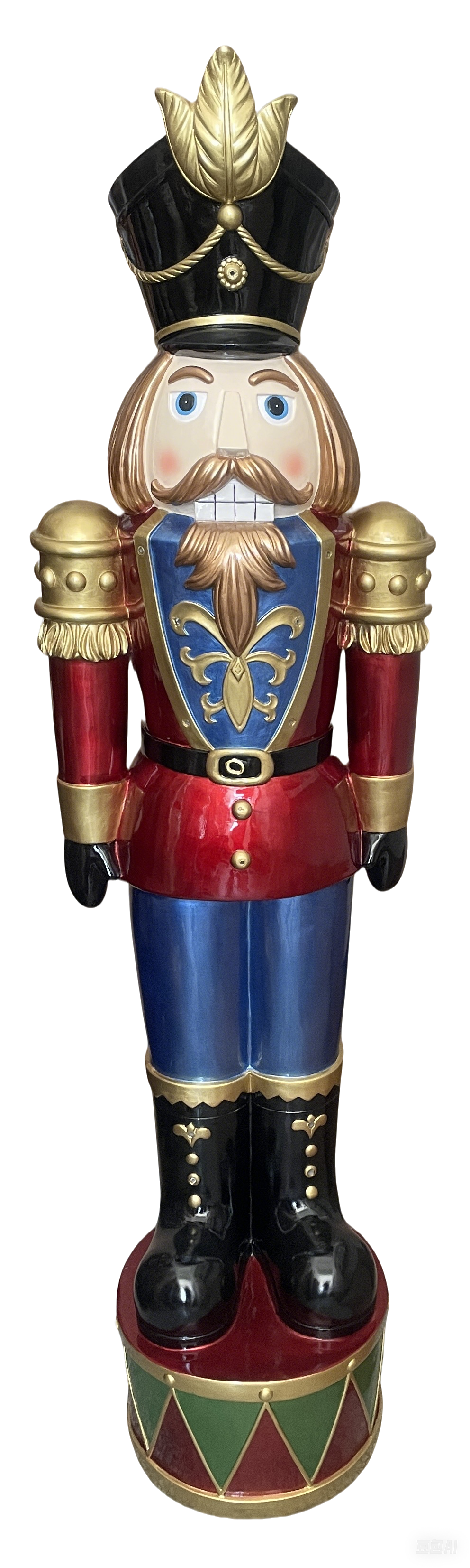 4.5ft Traditional Christmas Nutcracker Soldier - Red and Blue with LED Lights