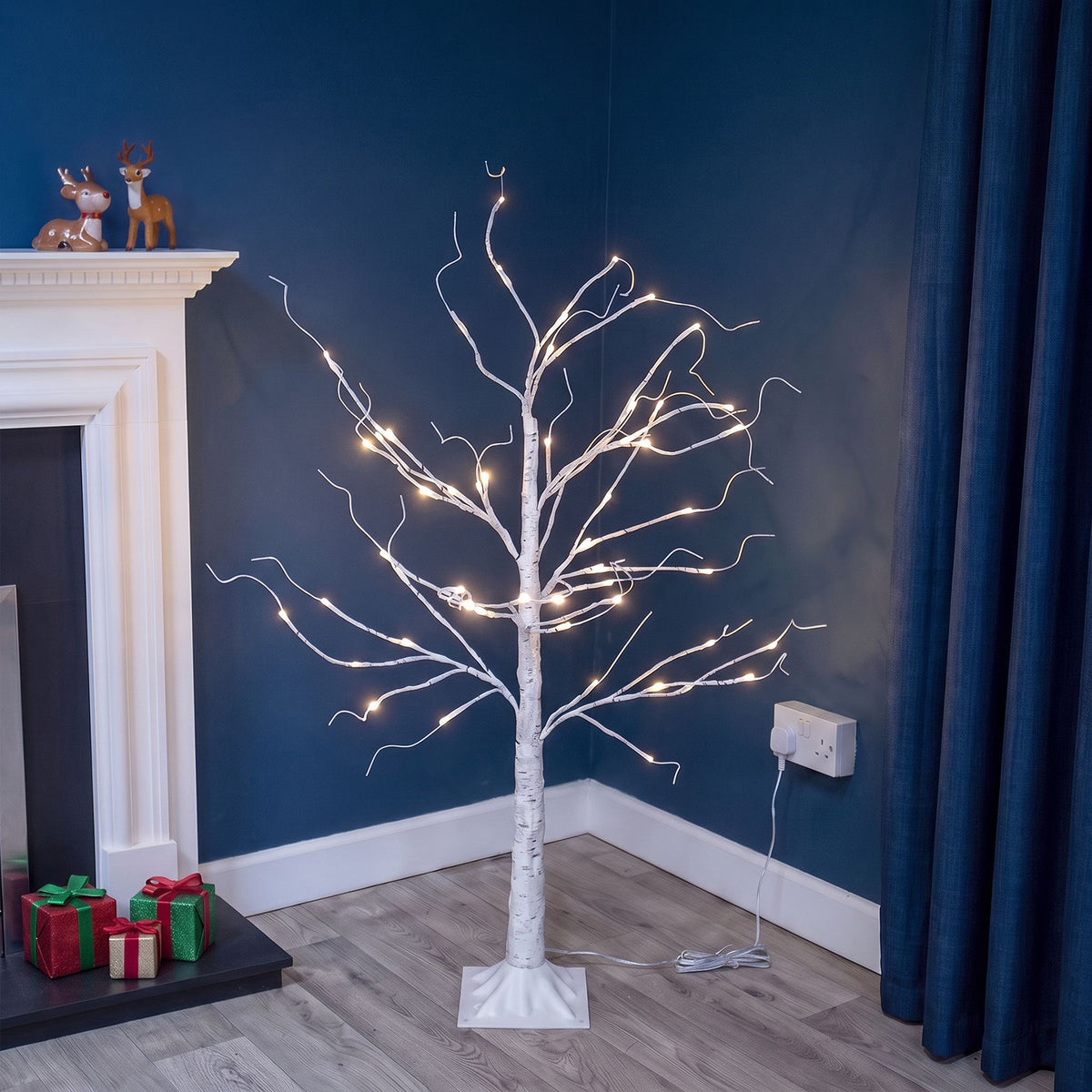 4ft (120cm) LED Lit Twig Christmas Tree with 56 Warm White LED Lights