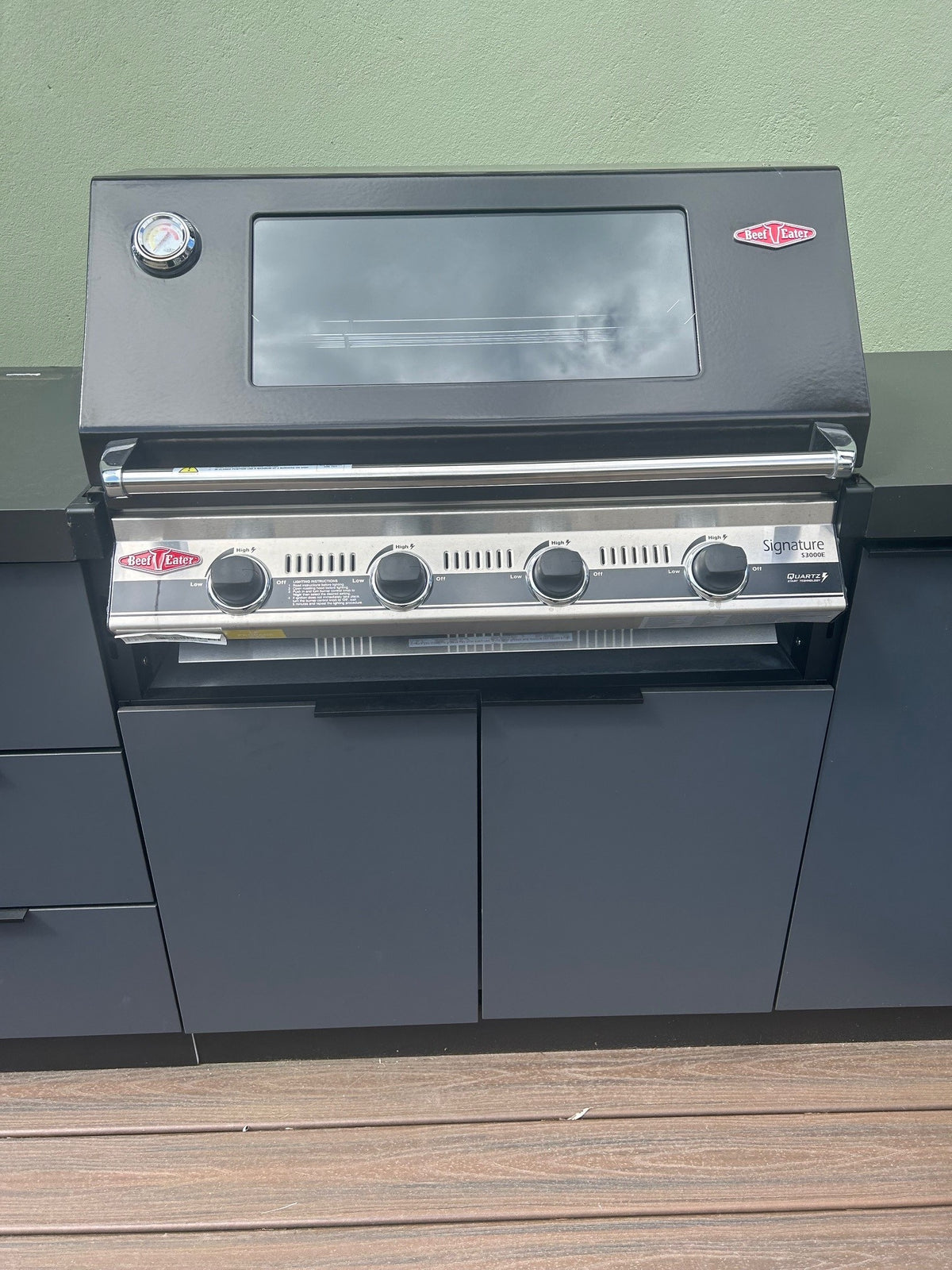 Ex Display BeefEater 4 Burner Premium Cabinex Kitchen with 3000E Series Gas Barbecue, Sink and Fridge