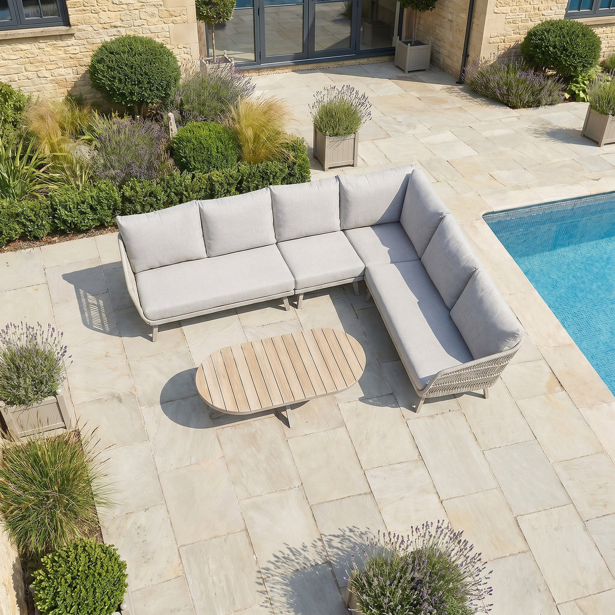 Bracken Outdoors Cadiz Weave Corner Sofa Rattan Garden Furniture Set with Coffee Table