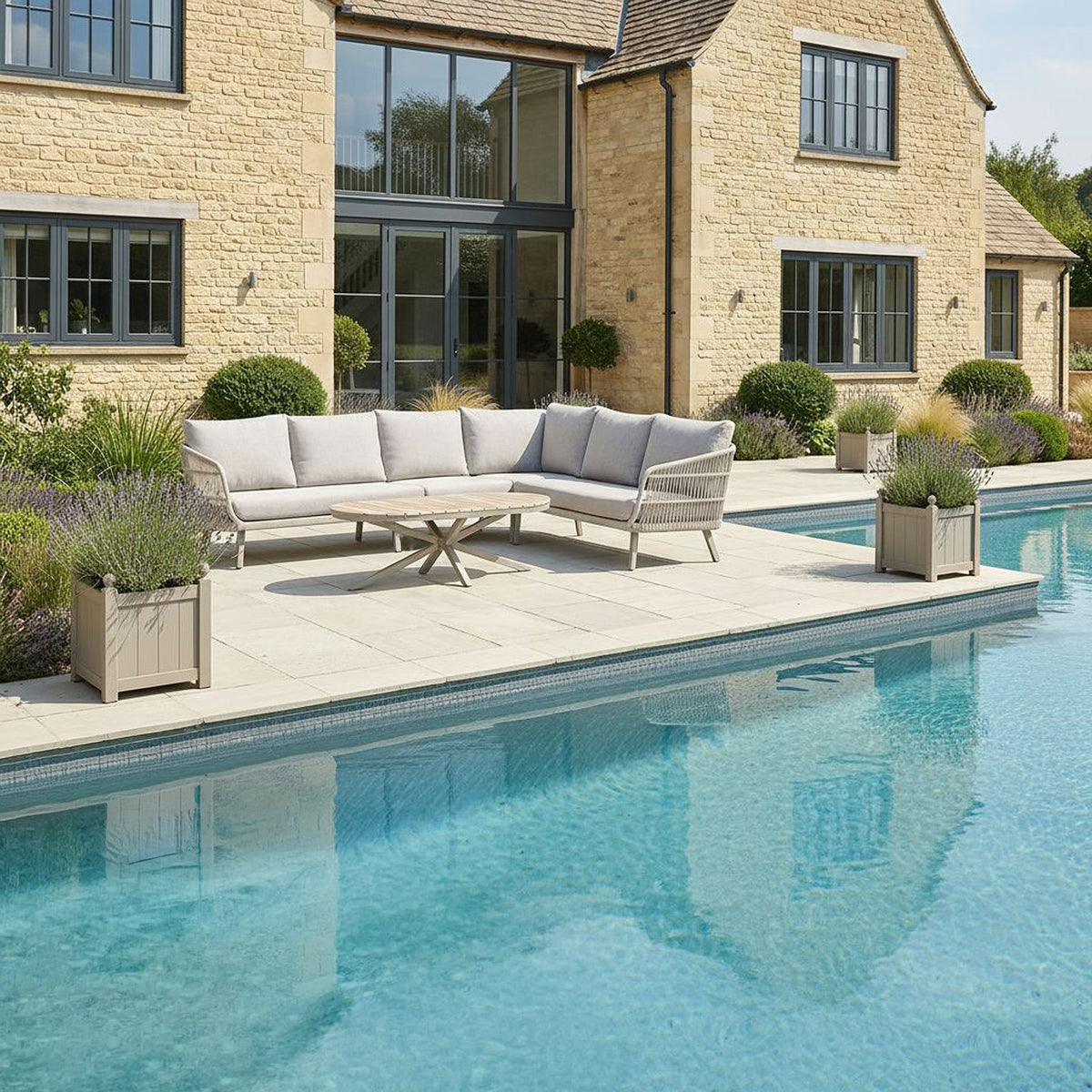 Bracken Outdoors Cadiz Weave Corner Sofa Rattan Garden Furniture Set with Coffee Table