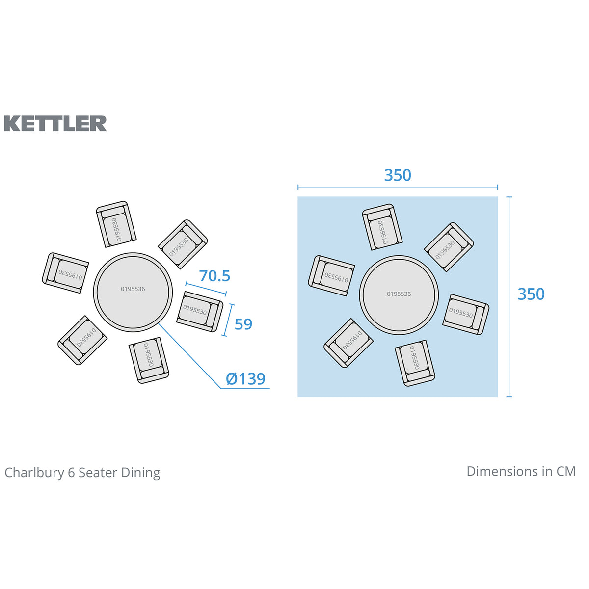 Kettler Charlbury Signature 6 Seater Round Rattan Garden Furniture Set