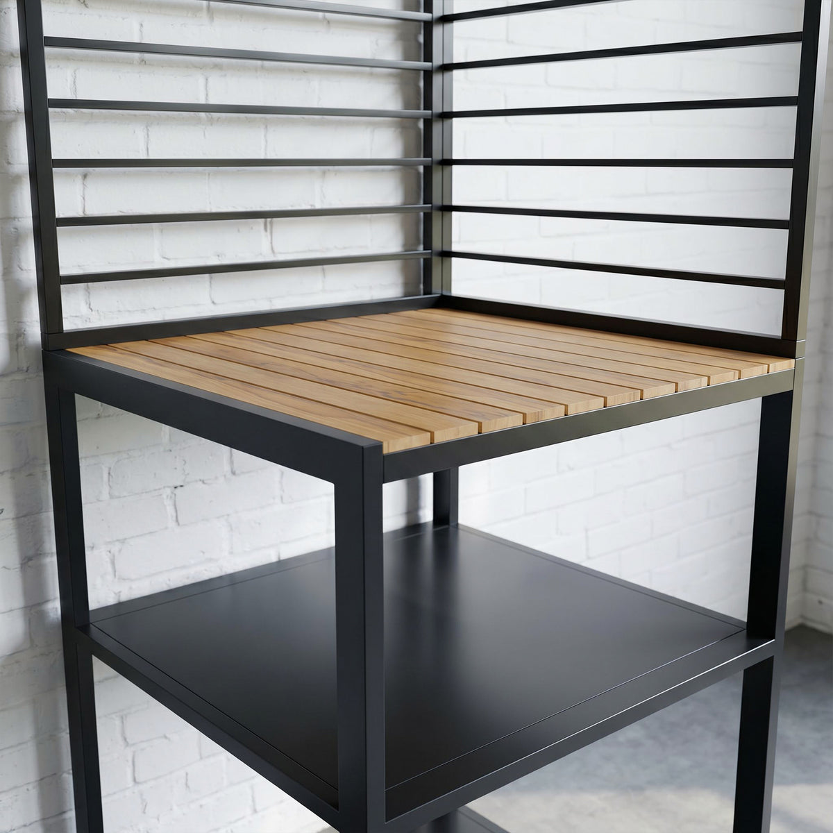 Draco Grills Scandic Aluminium Modular Outdoor Kitchen Corner Unit with Wood Effect Top
