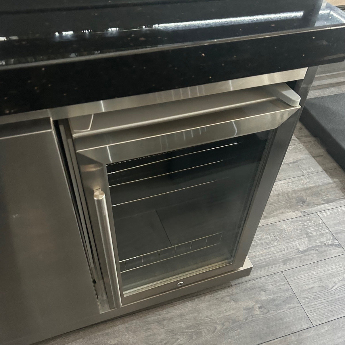 Ex Display Draco Grills Outdoor Stainless Steel Single Fridge Cabinet with Granite Top 60L