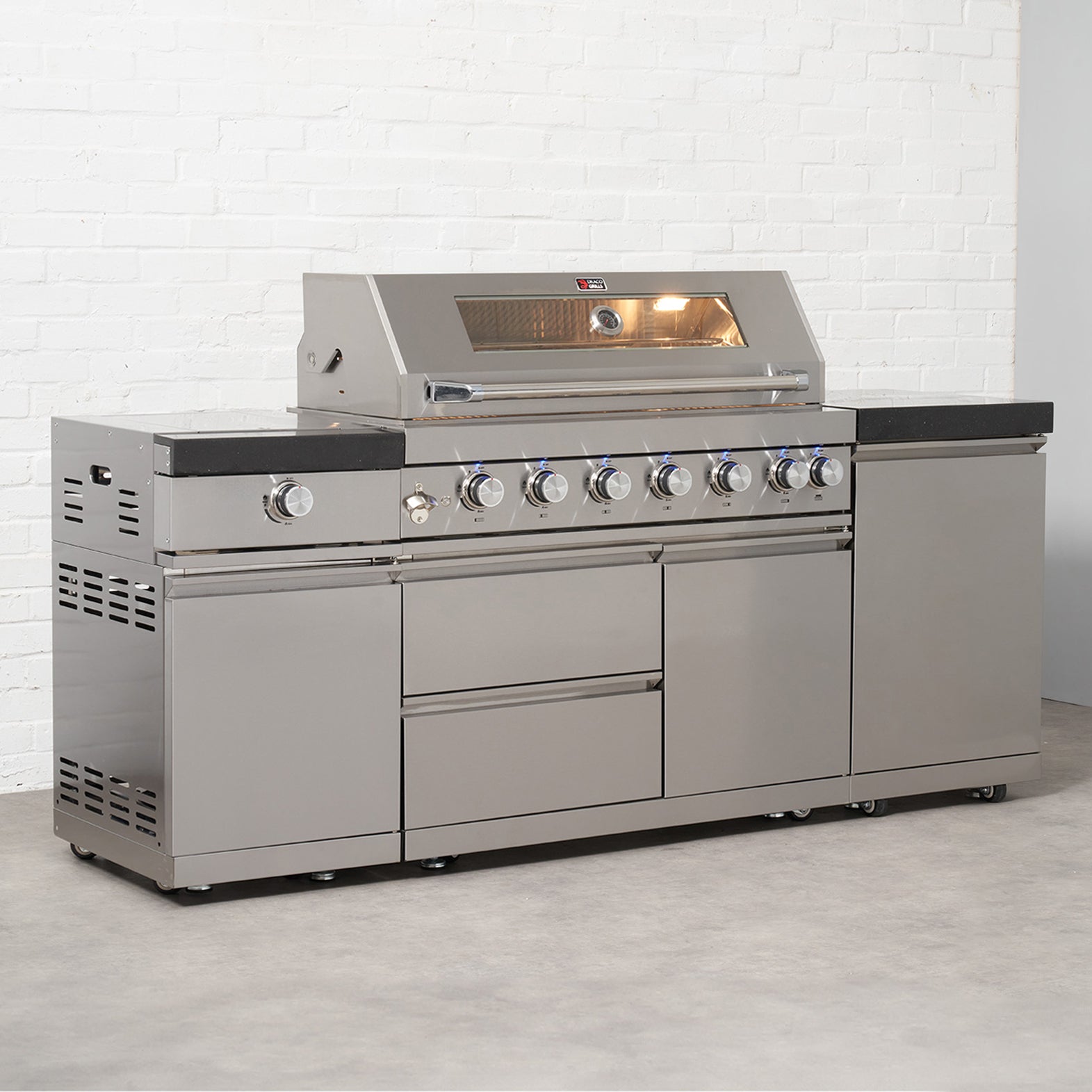 Draco Grills Deluxe Burner BBQ Modular Outdoor Kitchen with Sear