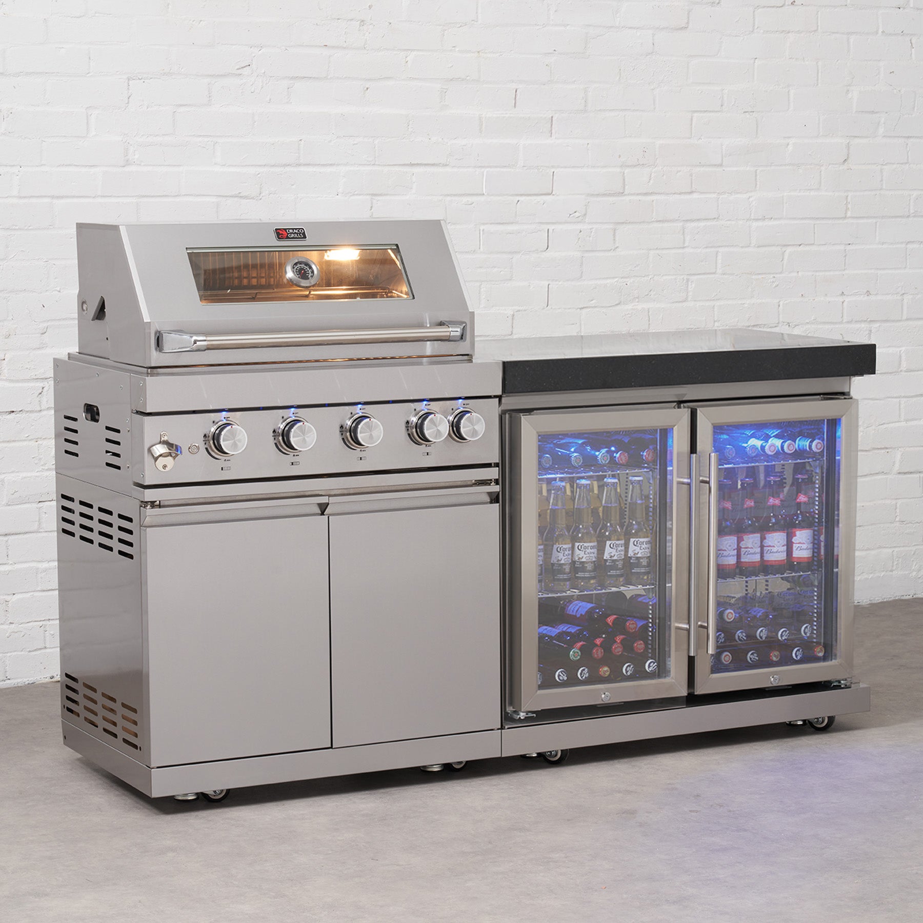 Draco Grills Burner BBQ Modular Outdoor Kitchen with Double