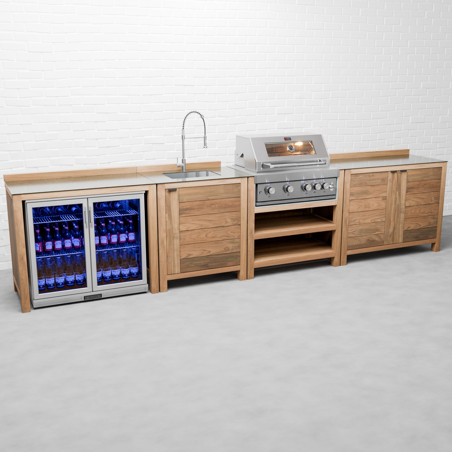Draco Grills Teak Modular Outdoor Kitchen: Premium Design for Outdoor ...