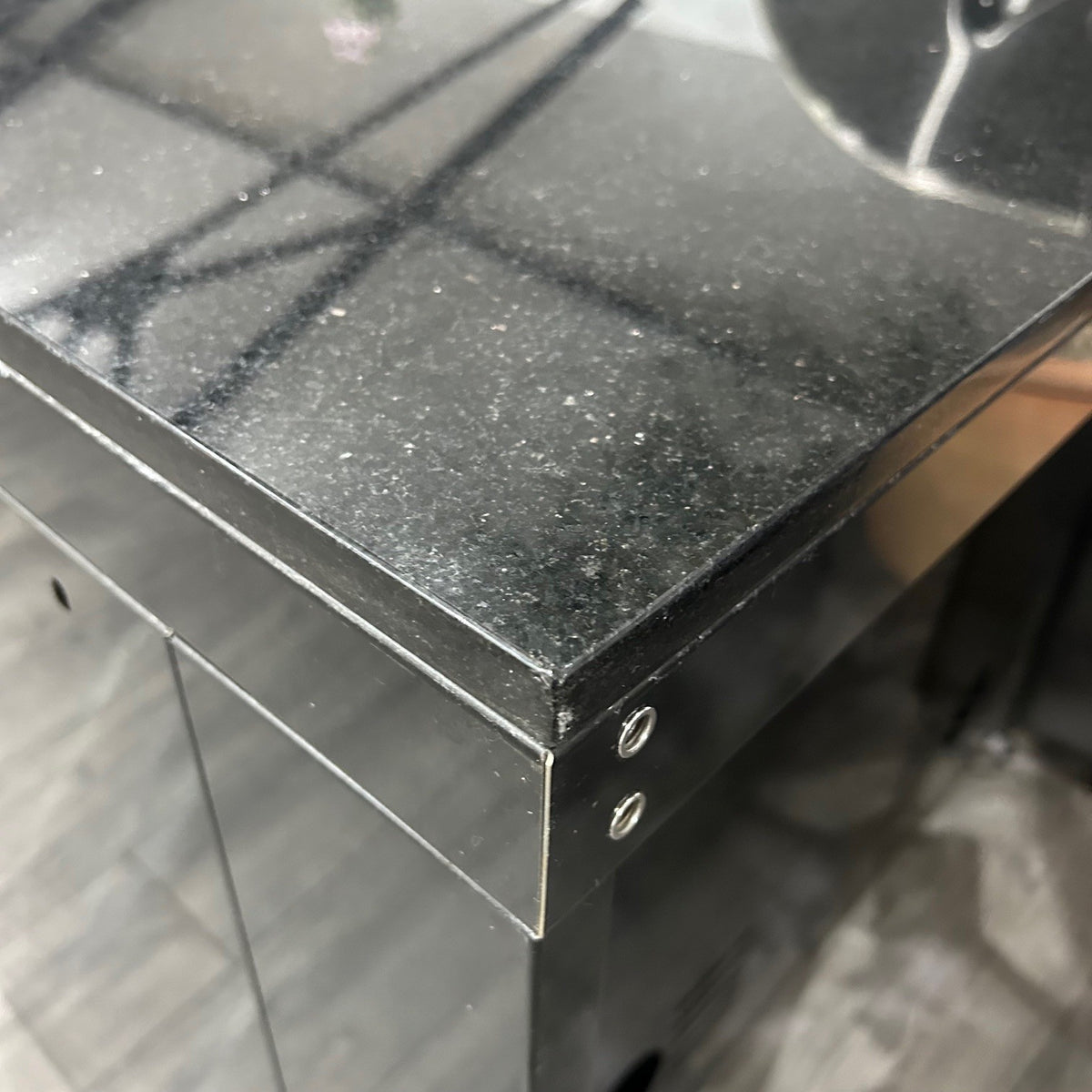 Ex Display Draco Grills 6 Burner BBQ Black Stainless Steel Modular Outdoor Kitchen with Double Fridge and 3 Drawer Unit