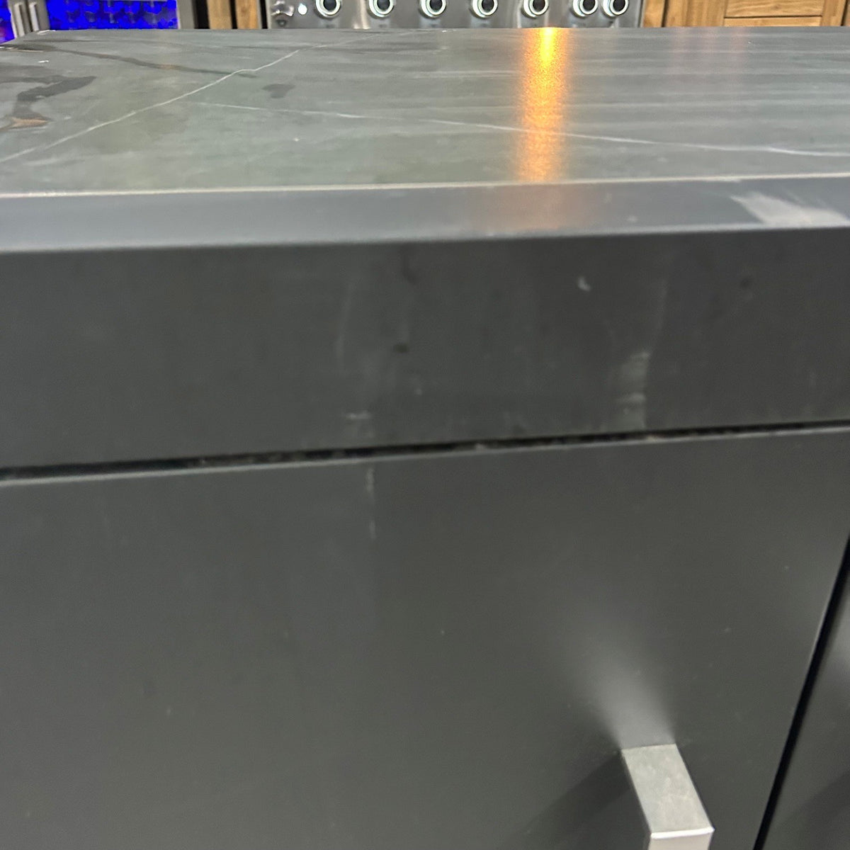 Ex Display Draco Grills Fusion 6 Burner Black Outdoor Kitchen with Side Burner, Double Fridge and Double Cupboard
