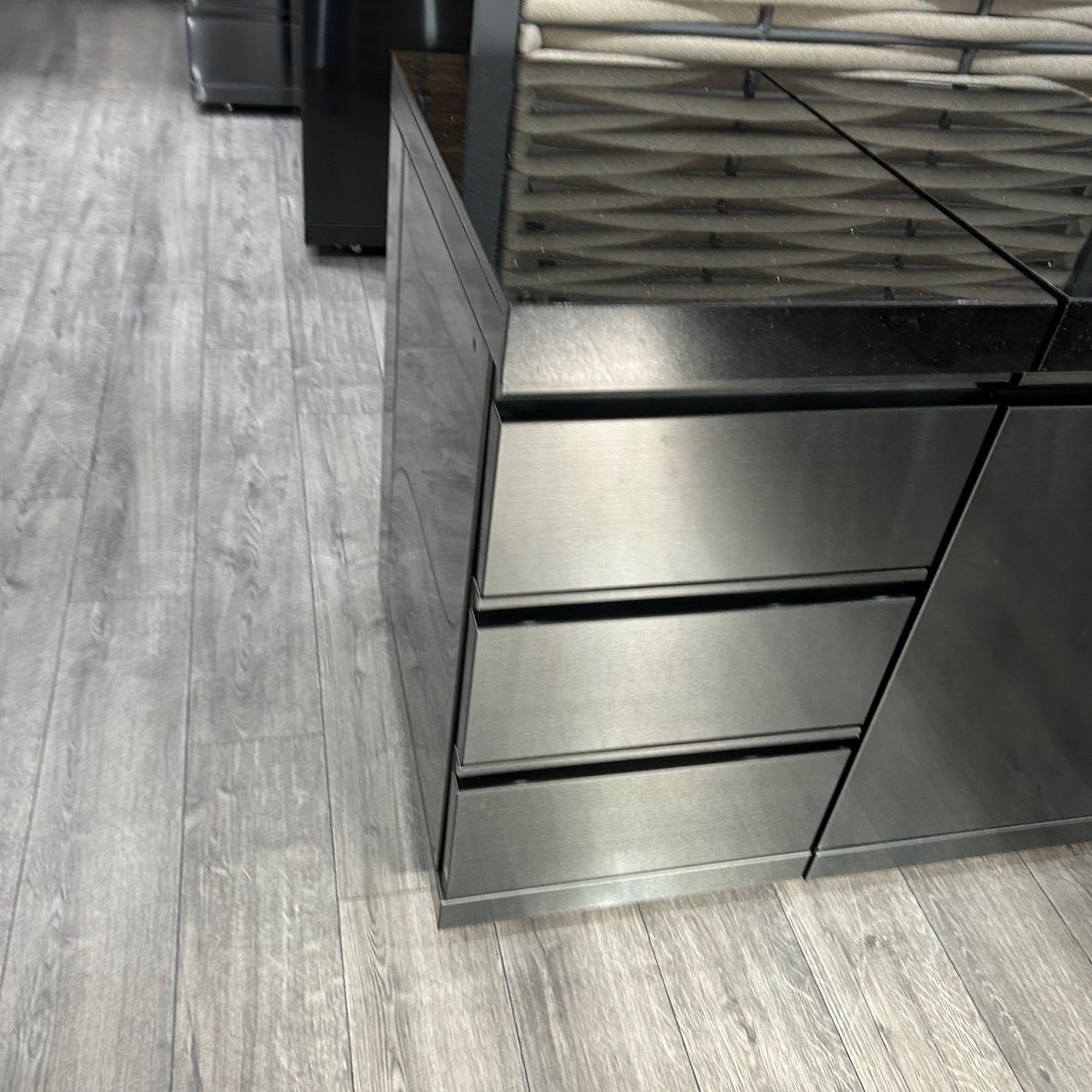Ex Display Draco Grills Black Stainless Steel Outdoor Kitchen with 27" Kamado Unit, Single Cabinet, Drawer Unit and Bin Cabinet