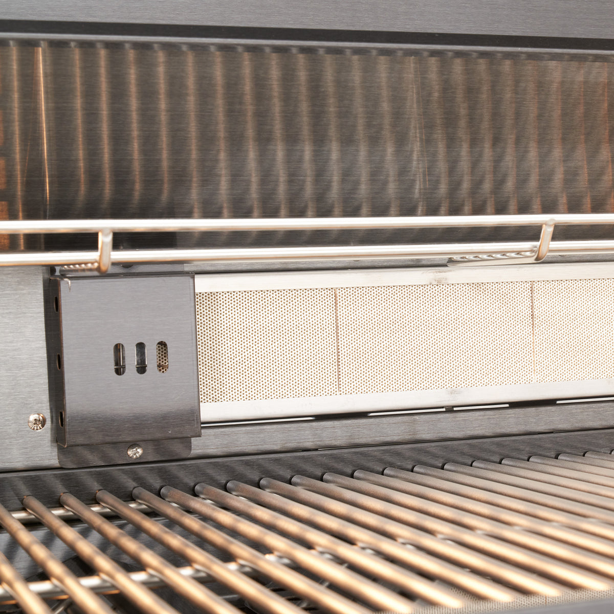 Draco Grills Teak Carbon Line 4 Burner Black Stainless Steel BBQ Cabinet with Ceramic Top