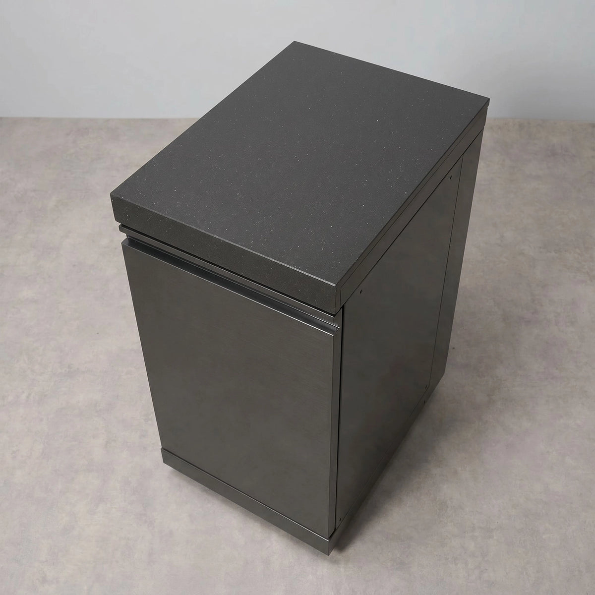 Draco Grills Outdoor Kitchen Black Stainless Steel Single Cabinet with Granite Top
