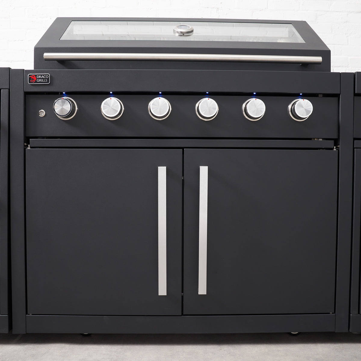 Draco Grills Fusion Black 6 Burner Gas Barbecue with Cabinet