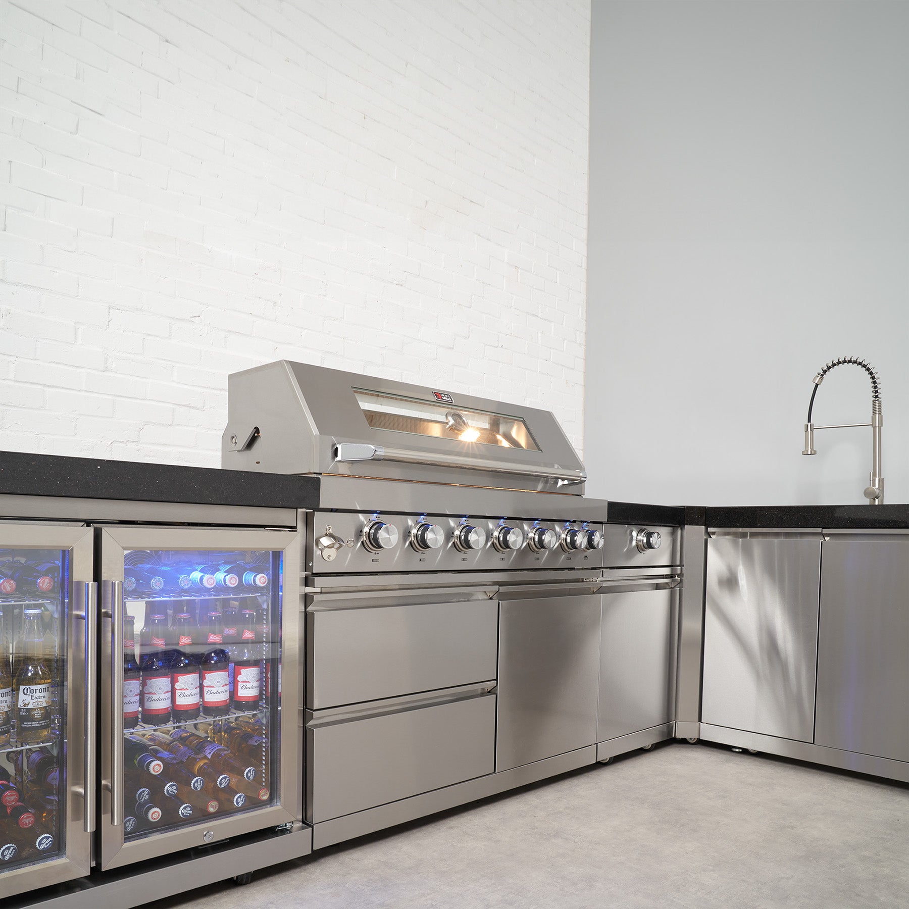 Draco Grills 6 Burner BBQ Modular Outdoor Kitchen with Sear Station, D ...