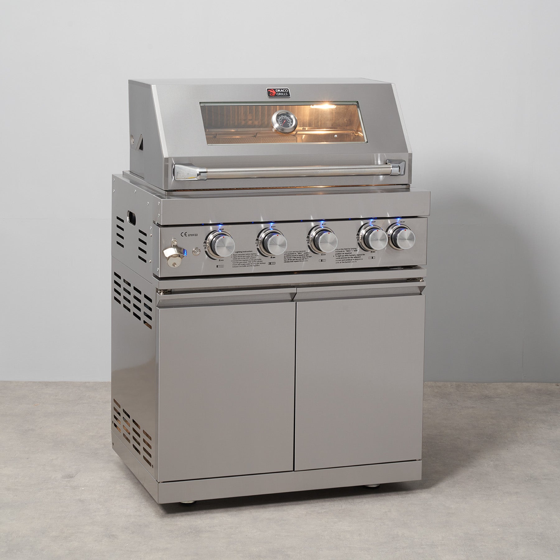 Draco Grills 4 Burner BBQ Modular Outdoor Kitchen with Sink and Fridge ...
