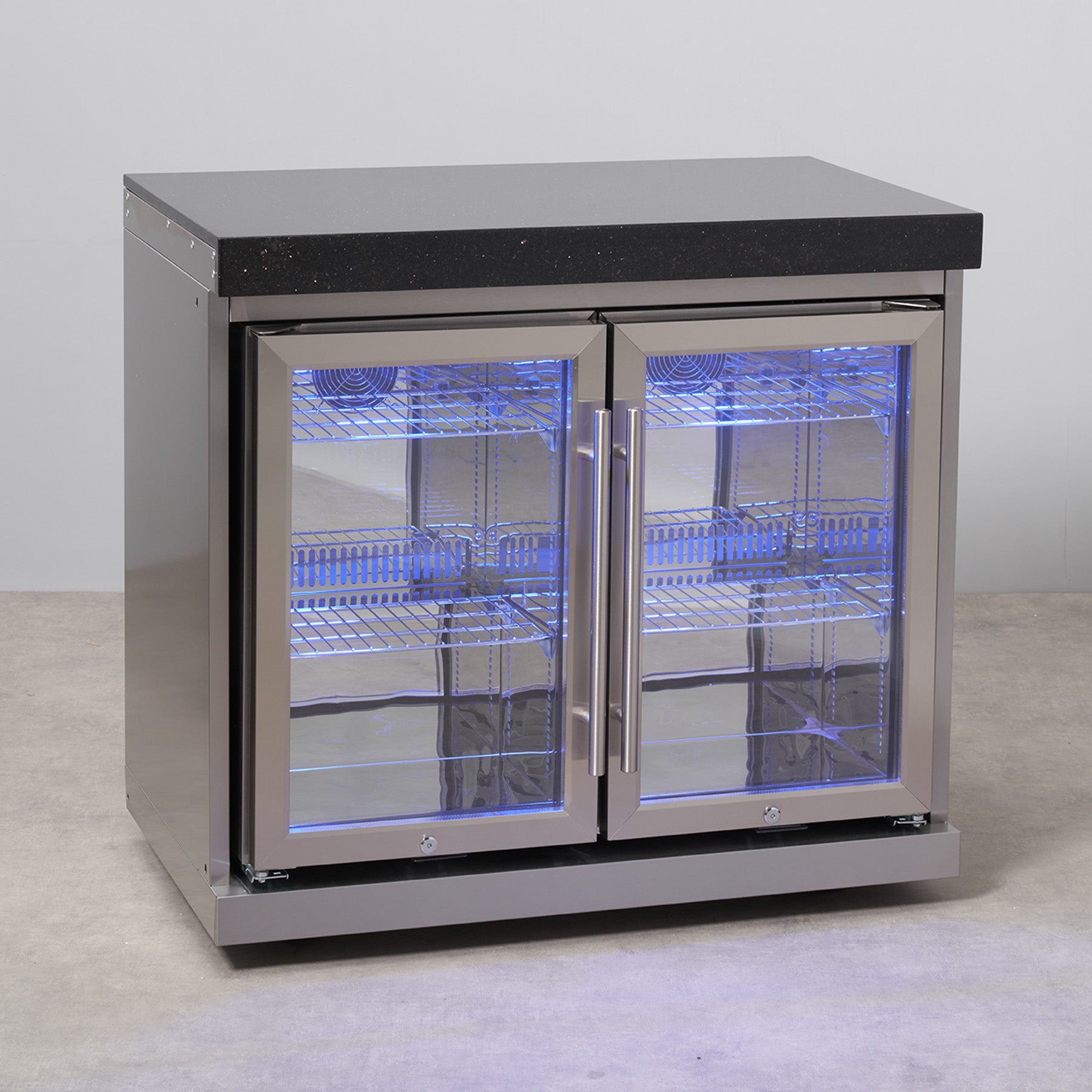 Draco Grills Outdoor Stainless Steel Double Fridge Cabinet with
