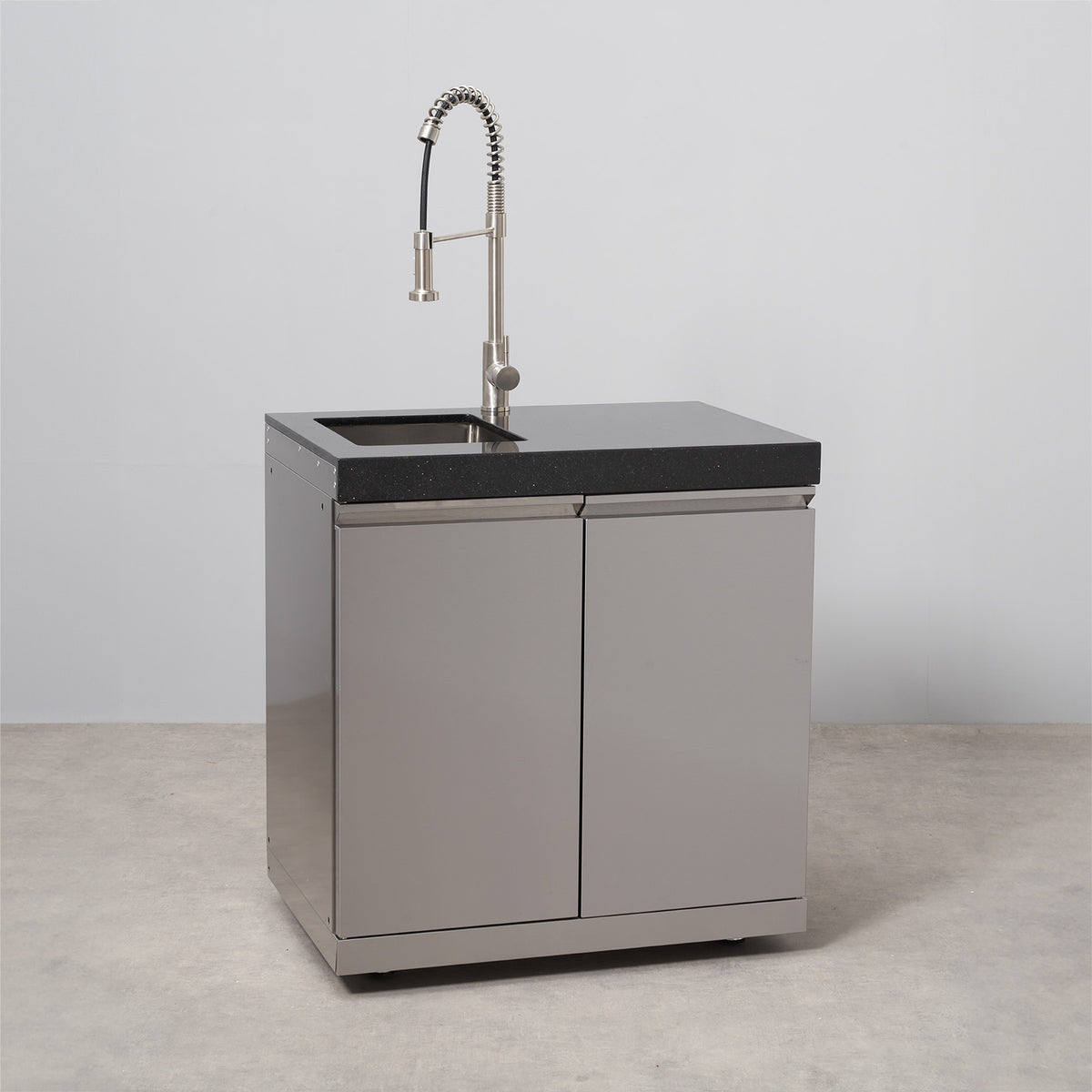 Draco Grills 4 Burner Modular Outdoor Kitchen with Integrated Sear Station and Sink and Fridge Units