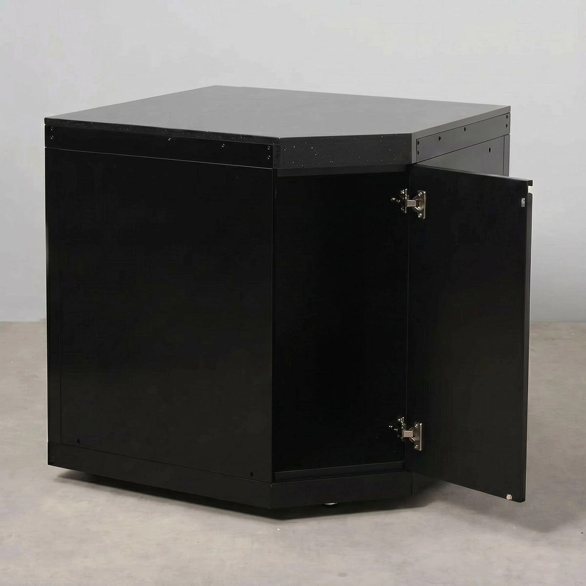 Draco Grills Outdoor Kitchen Black Stainless Steel 90° Corner Cabinet with Single Door