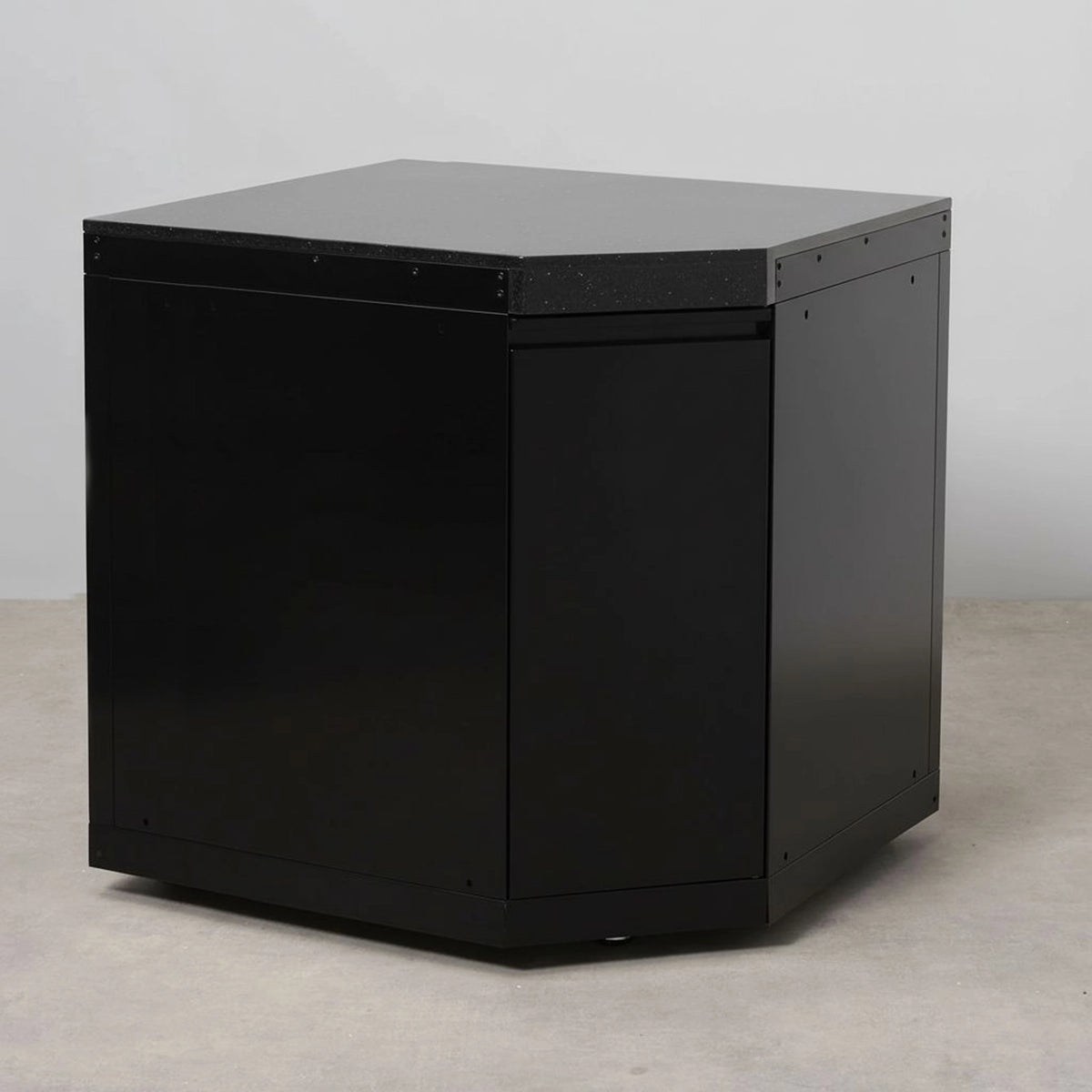 Draco Grills Outdoor Kitchen Black Stainless Steel 90° Corner Cabinet with Single Door