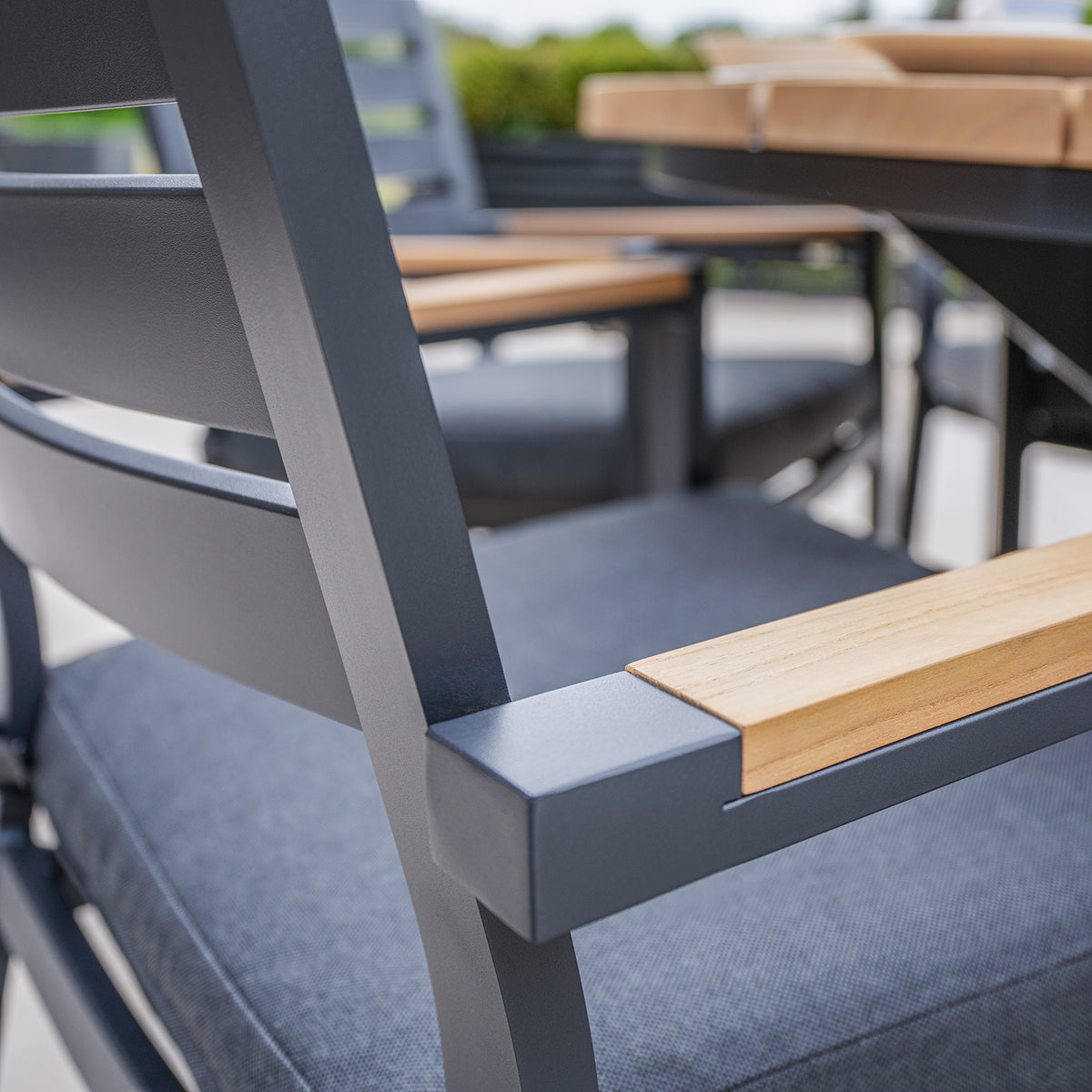 Bracken Outdoors Seattle Teak and Aluminium 6 Seat Round Dining Set