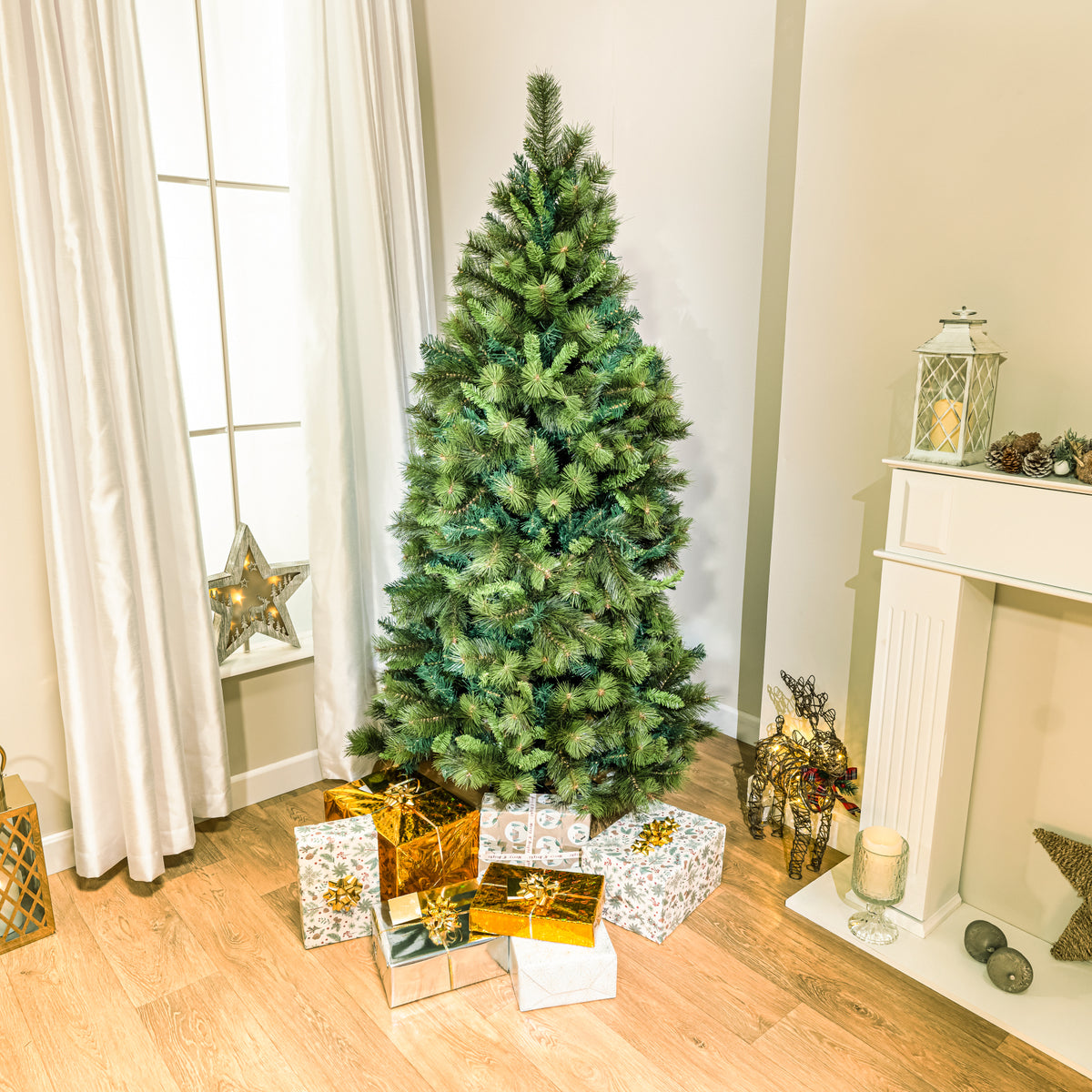 6ft - 7ft Slim Amsterdam Pine Artificial Christmas Tree
