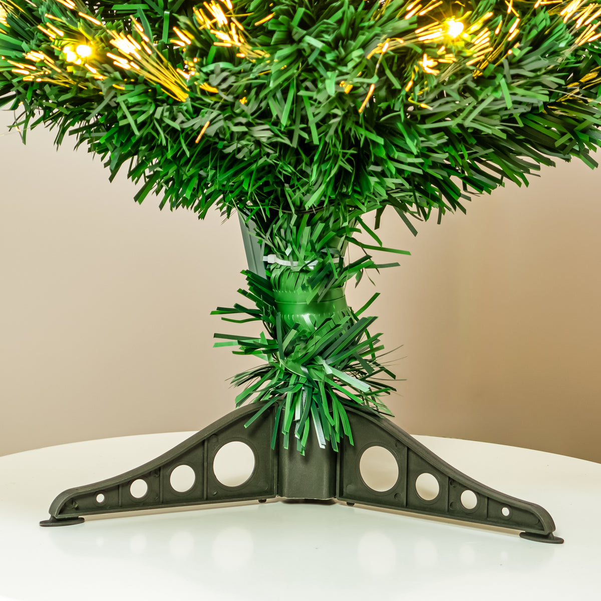 2ft - 7ft Green Fibre Optic Christmas Tree with Warm White LED&#39;s and Fibre Optic Lights