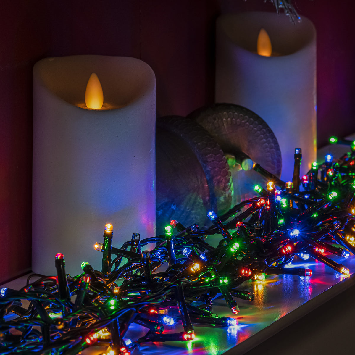 Ultra Bright Multi-Coloured LED Multi-Function Christmas Lights - 1000 ...