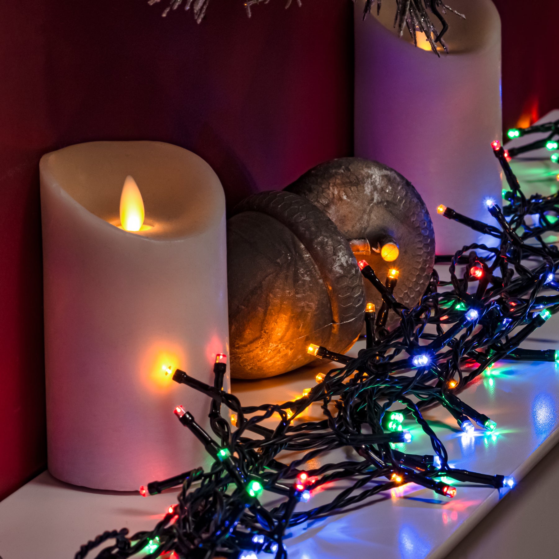 Multi-Coloured LED Battery Operated Multi-Function Christmas Lights ...