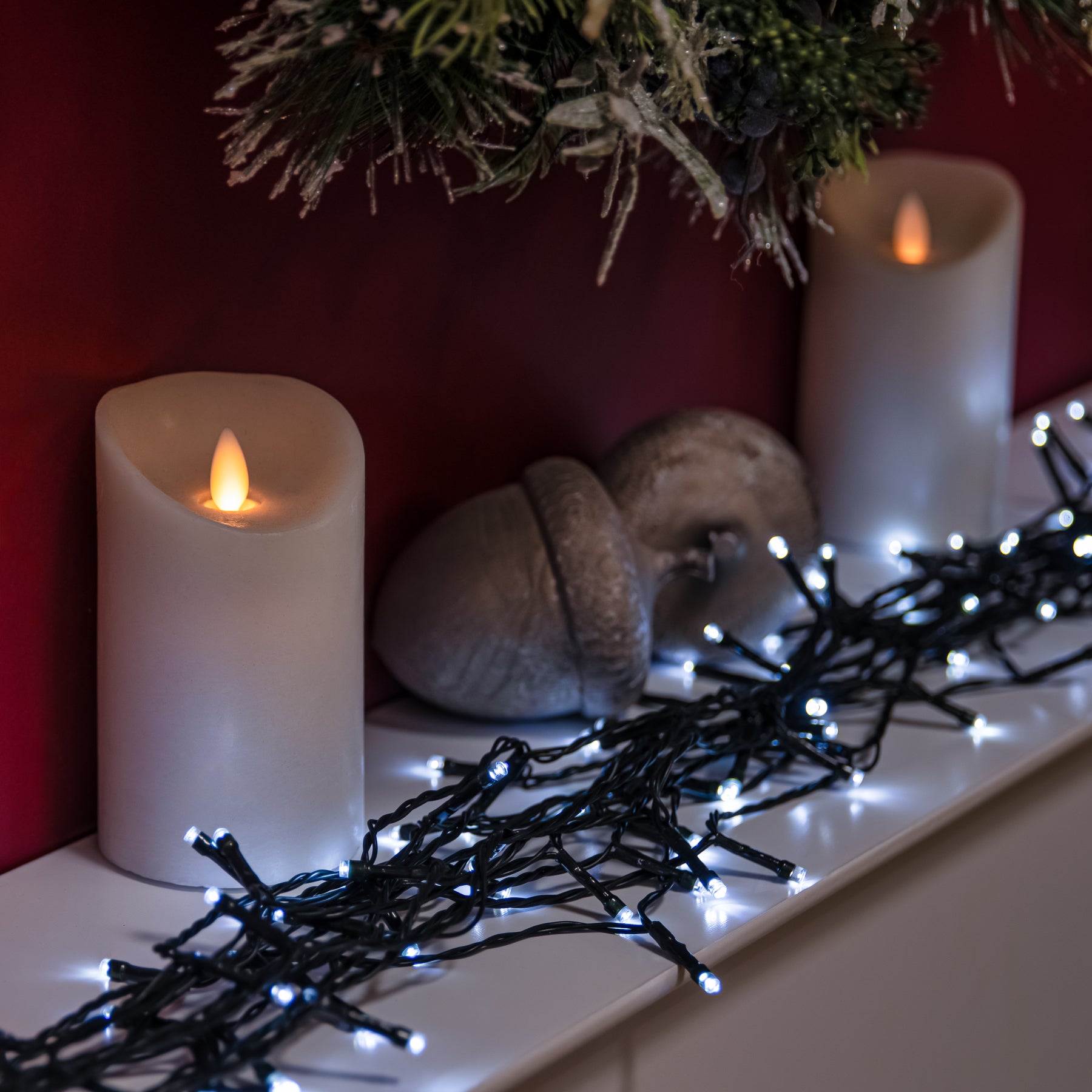 White LED Battery Operated Multi-Function Christmas Lights - 60, 240 ...