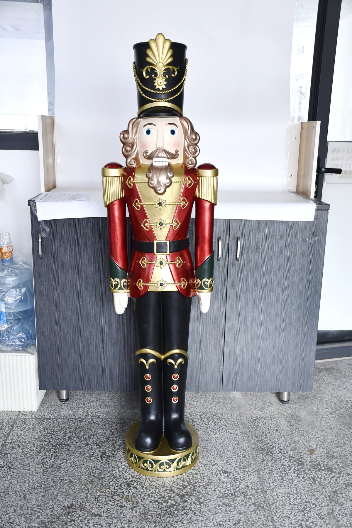 5ft Traditional Christmas Nutcracker Soldier - Red, Black and Green with LED Lights