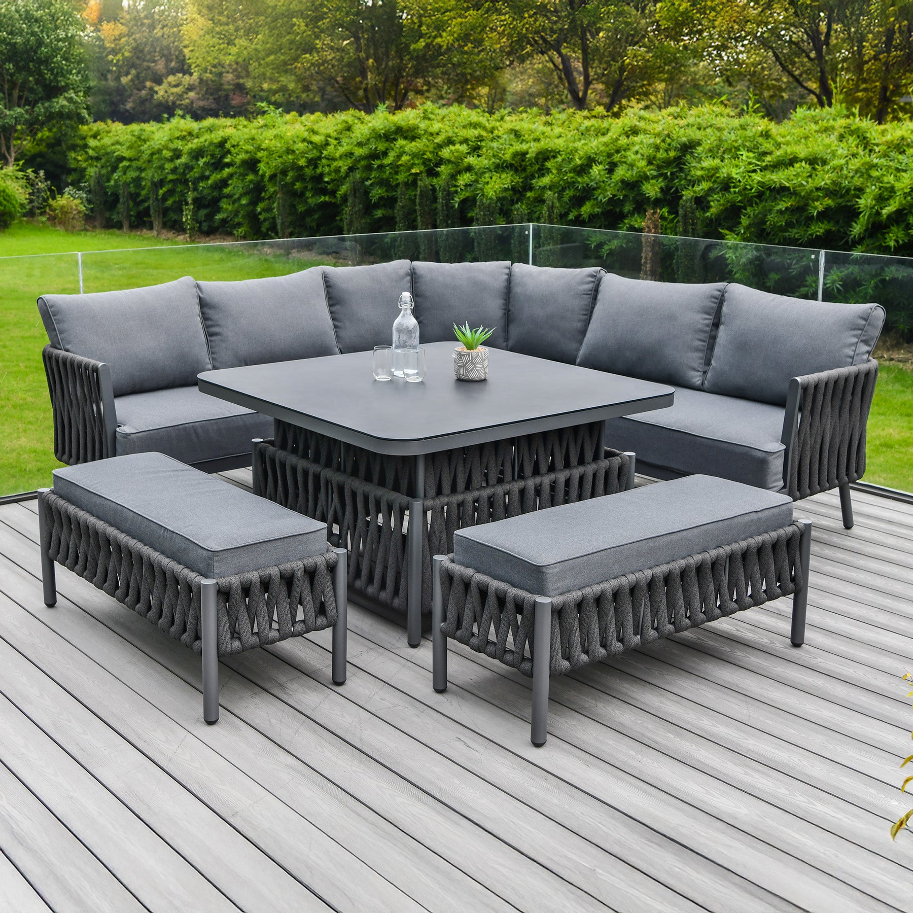 Aluminium Garden Corner Sofa Garden Sofa Set Metal Outsunny Piece