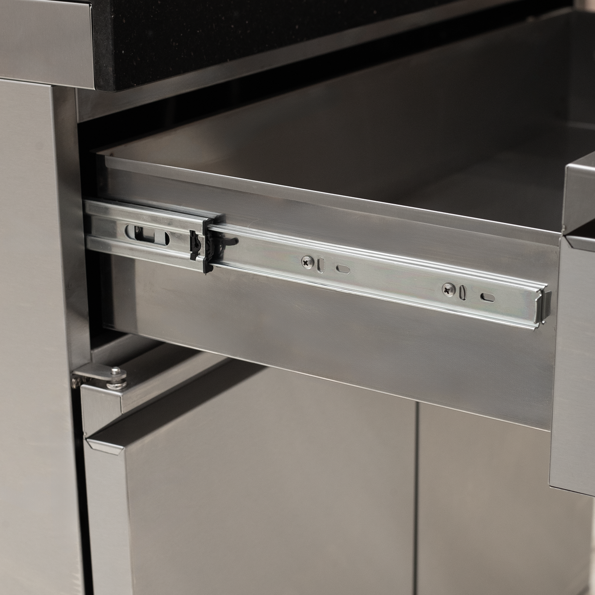 Draco Grills Stainless Steel Kamado Egg 22" Outdoor Kitchen with Double Fridge and Cabinet
