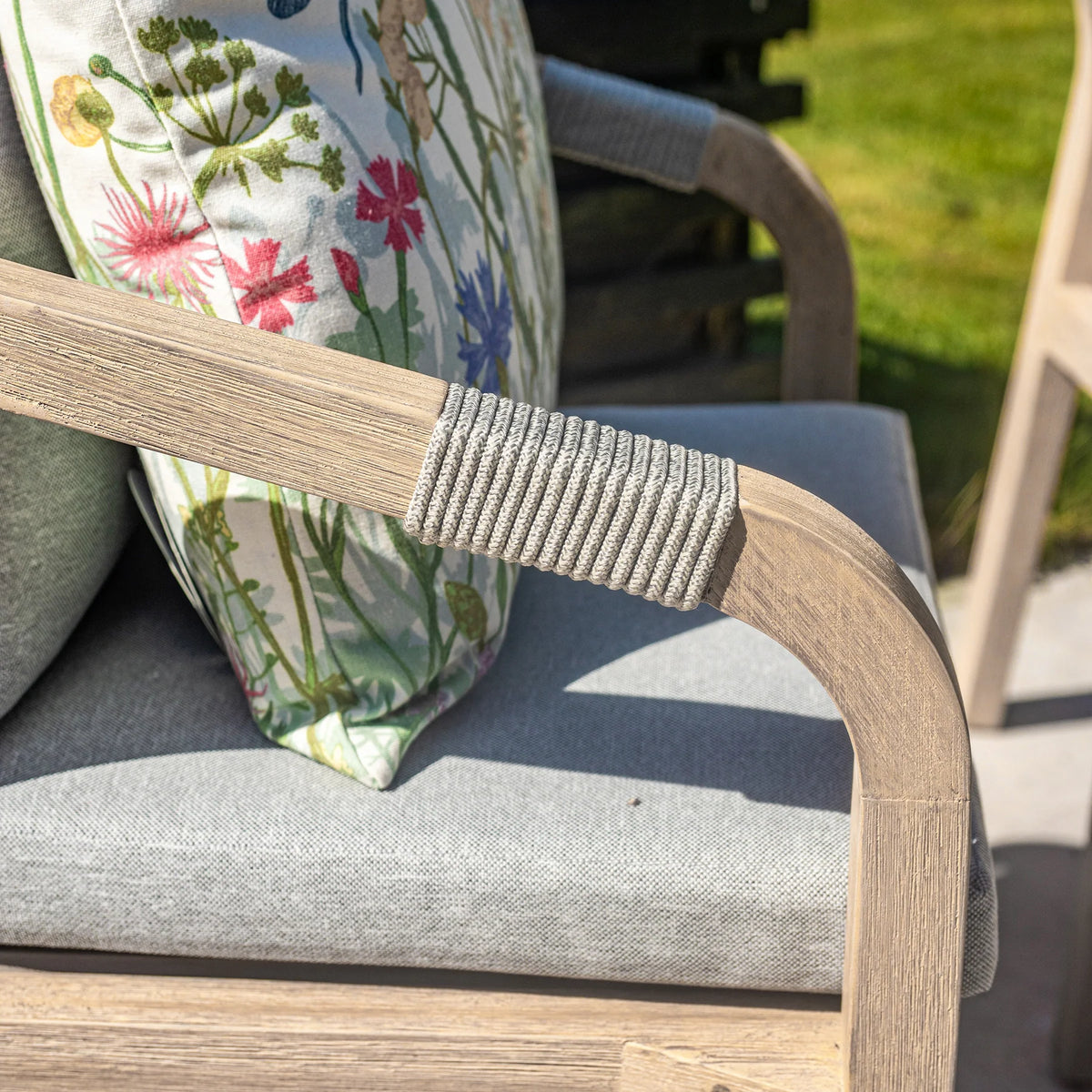 Bracken Outdoors Charlton Acacia Wood and Rope 2 Seat Bar Stool Garden Furniture Set