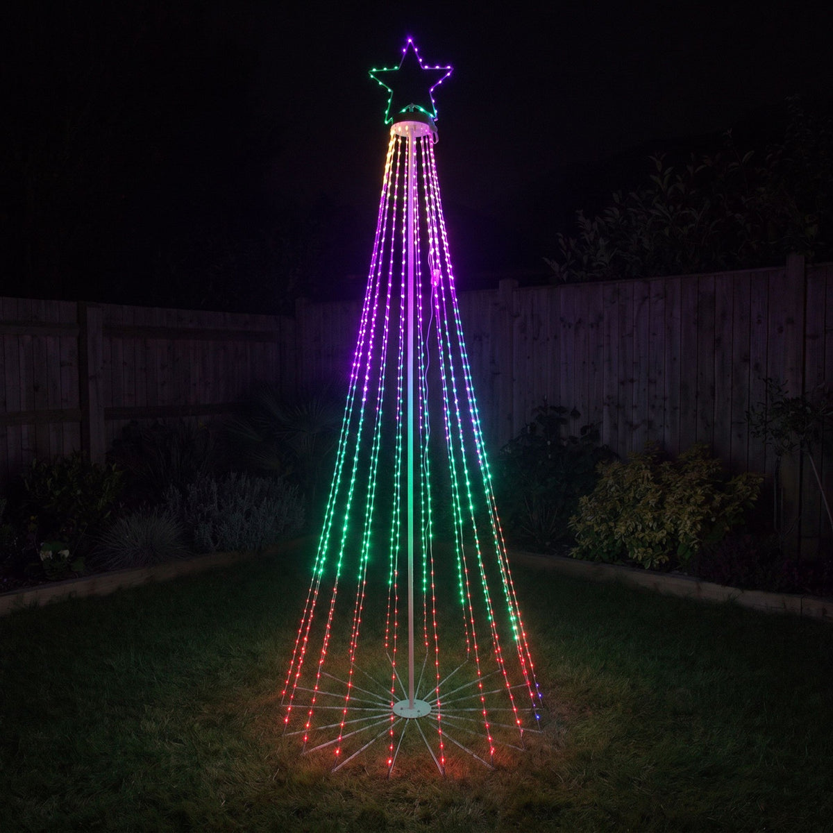 8ft (2.4m) Light Up LED Artificial Christmas Cone Tree with Remote Control