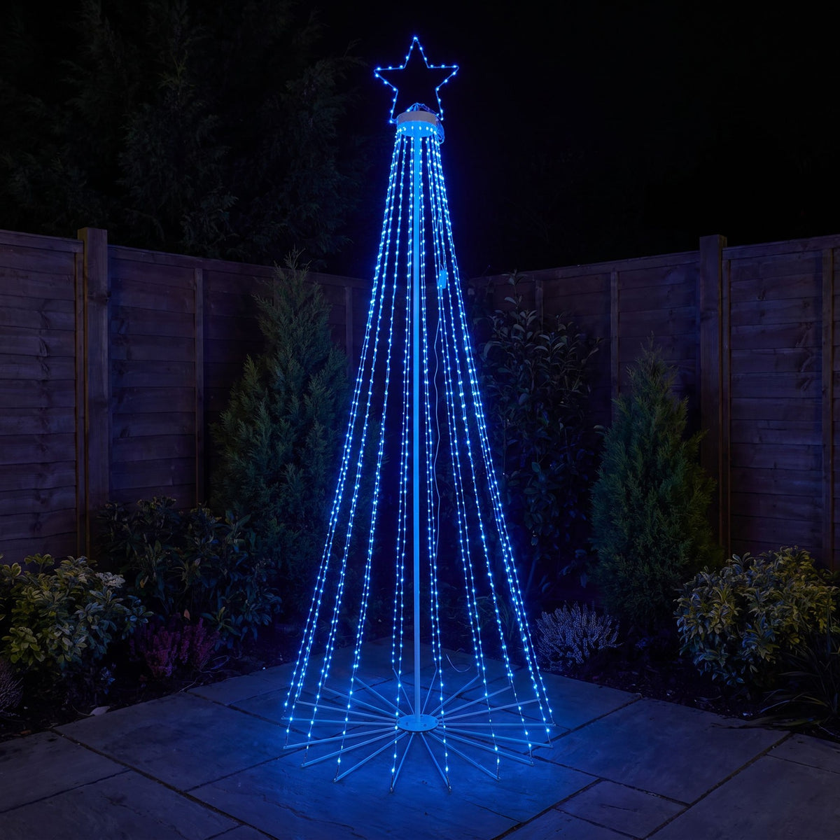 8ft (2.4m) Light Up LED Artificial Christmas Cone Tree with Remote Control