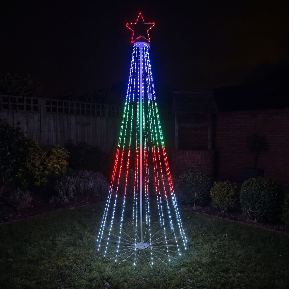 8ft (2.4m) Light Up LED Artificial Christmas Cone Tree with Remote Control