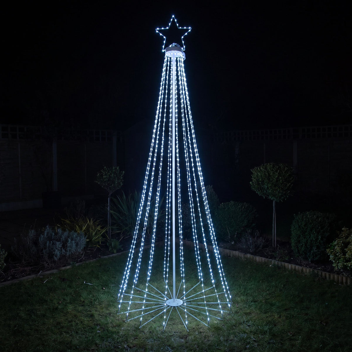 8ft (2.4m) Light Up LED Artificial Christmas Cone Tree with Remote Control