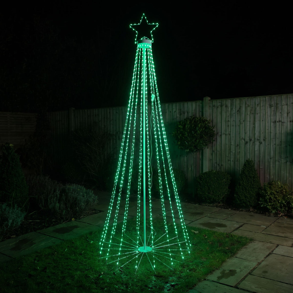 8ft (2.4m) Light Up LED Artificial Christmas Cone Tree with Remote Control
