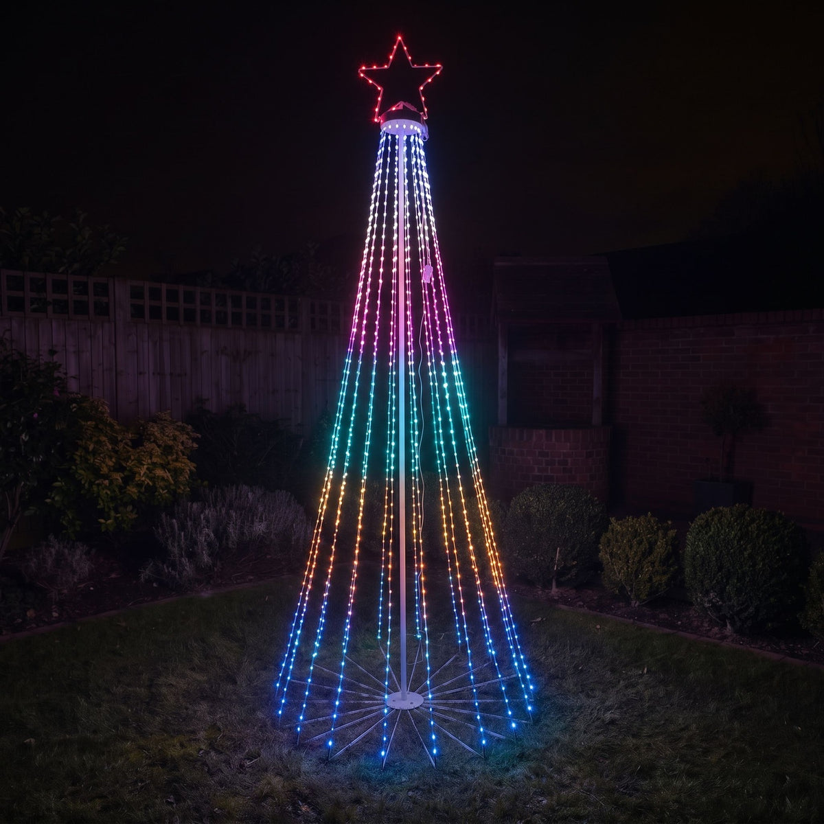8ft (2.4m) Light Up LED Artificial Christmas Cone Tree with Remote Control