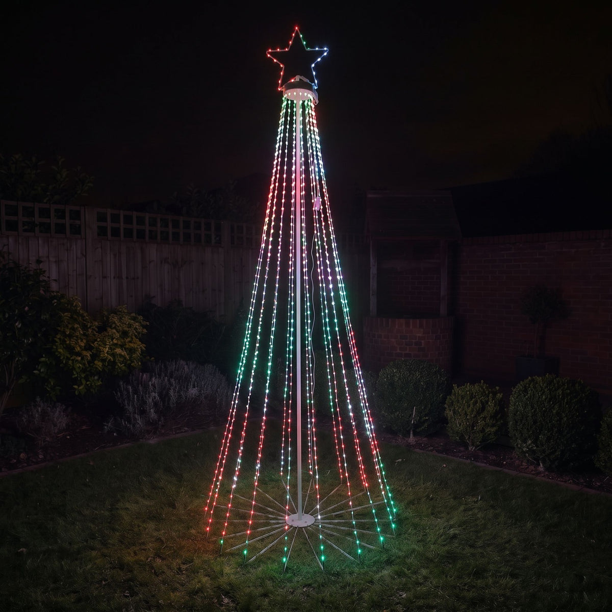 8ft (2.4m) Light Up LED Artificial Christmas Cone Tree with Remote Control