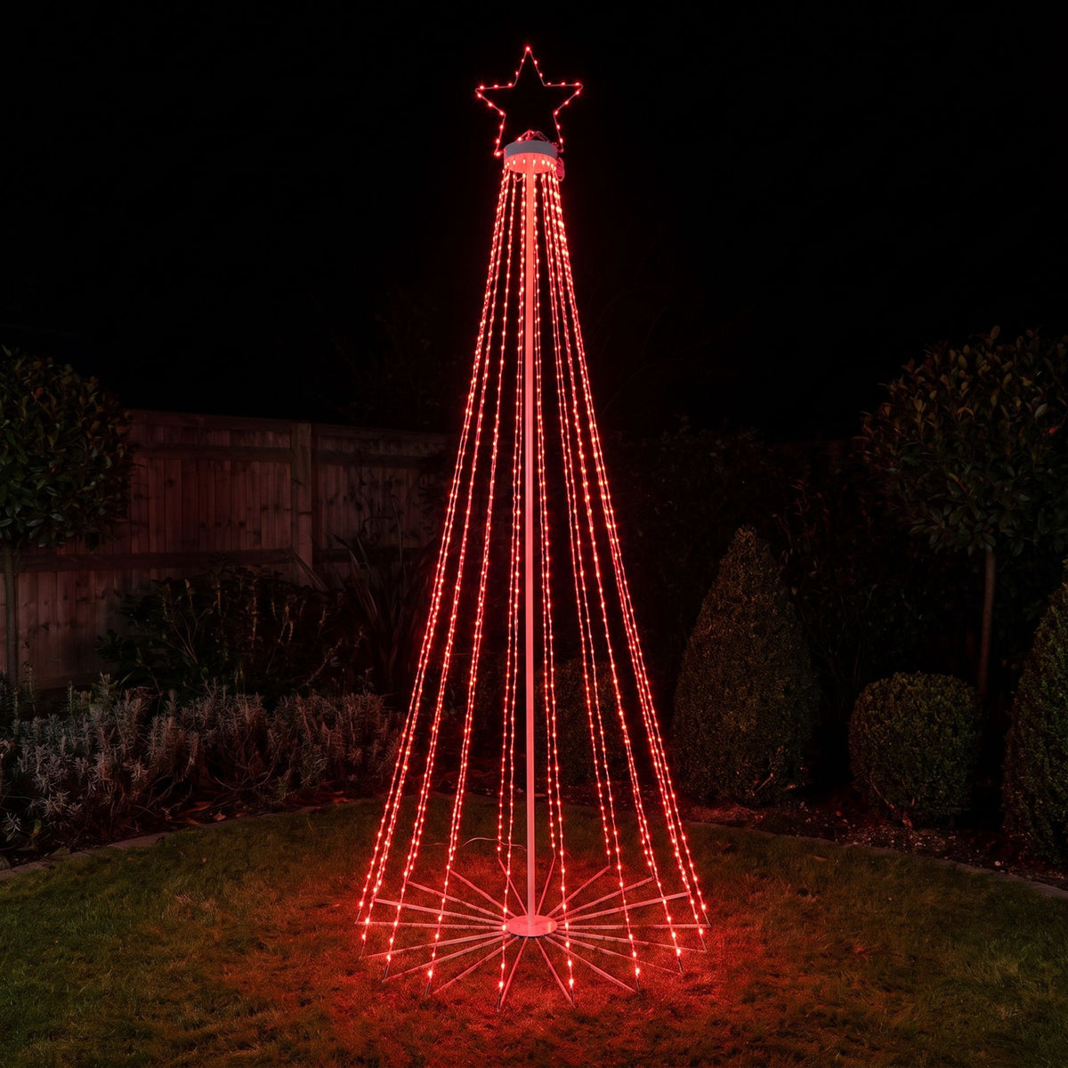 8ft (2.4m) Light Up LED Artificial Christmas Cone Tree with Remote Control