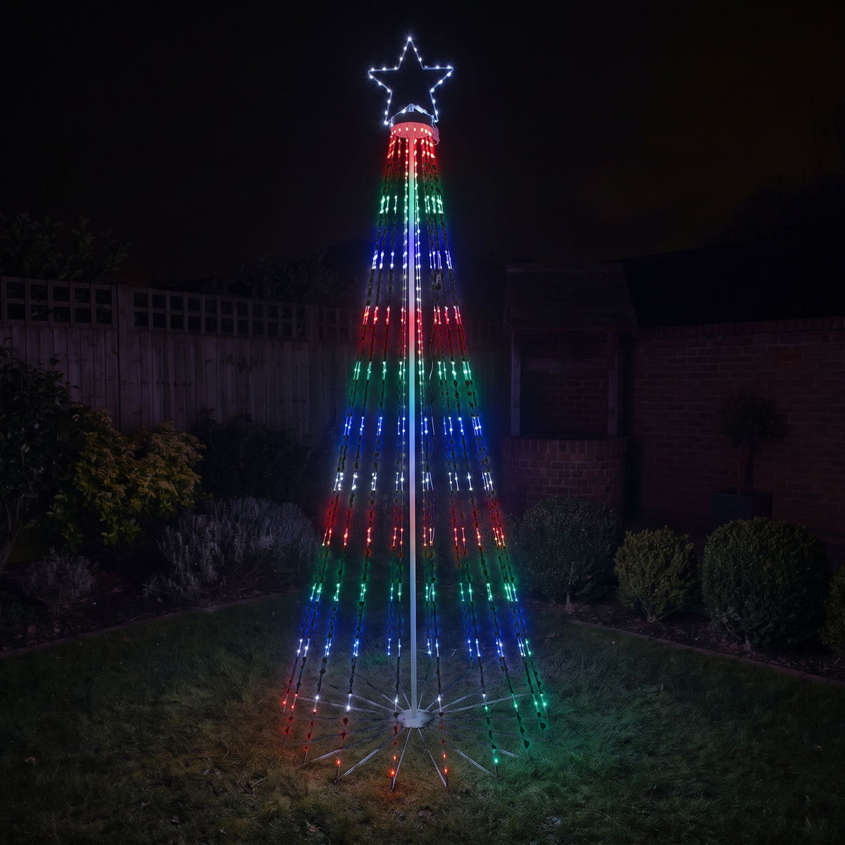 8ft (2.4m) Light Up LED Artificial Christmas Cone Tree with Remote Control
