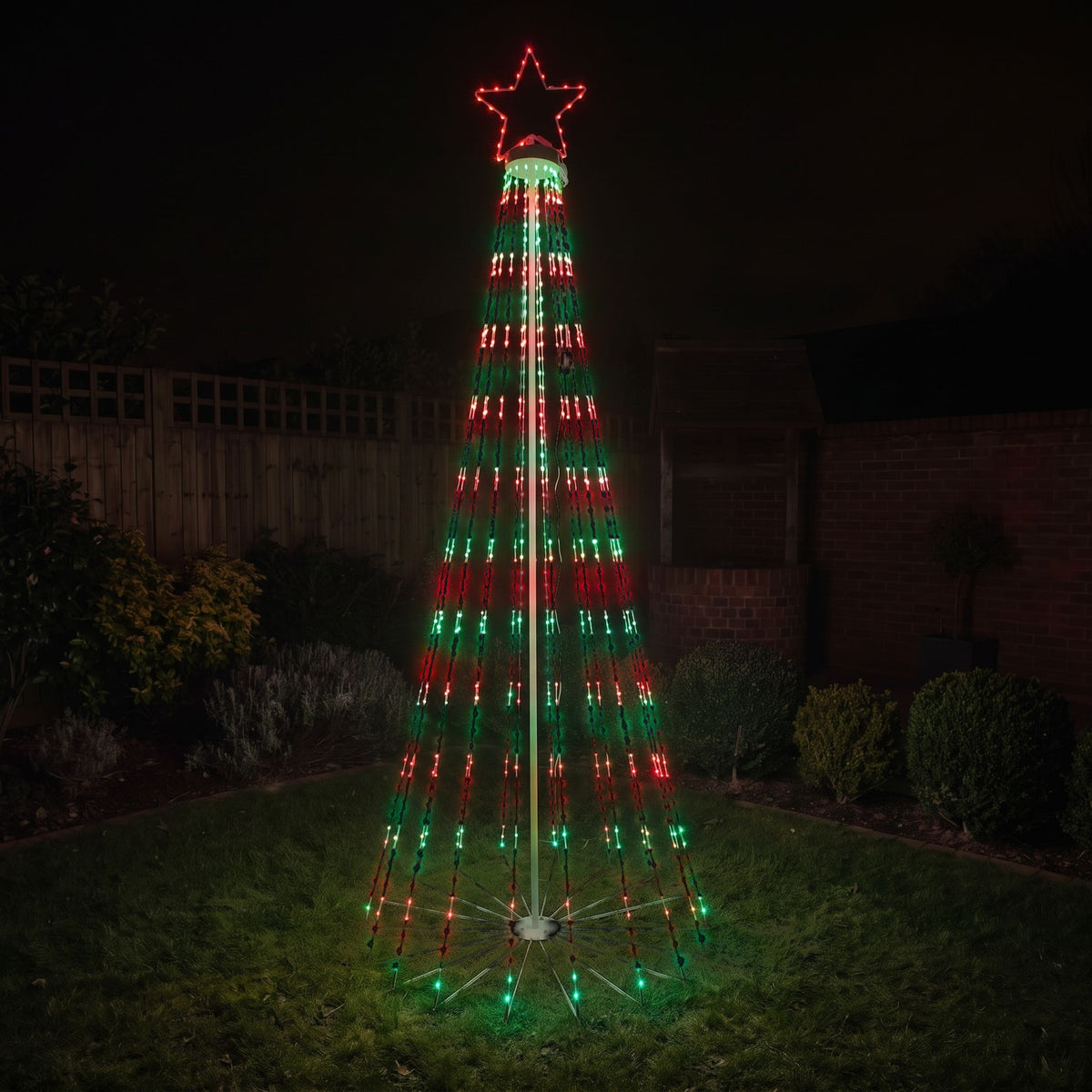 8ft (2.4m) Light Up LED Artificial Christmas Cone Tree with Remote Control