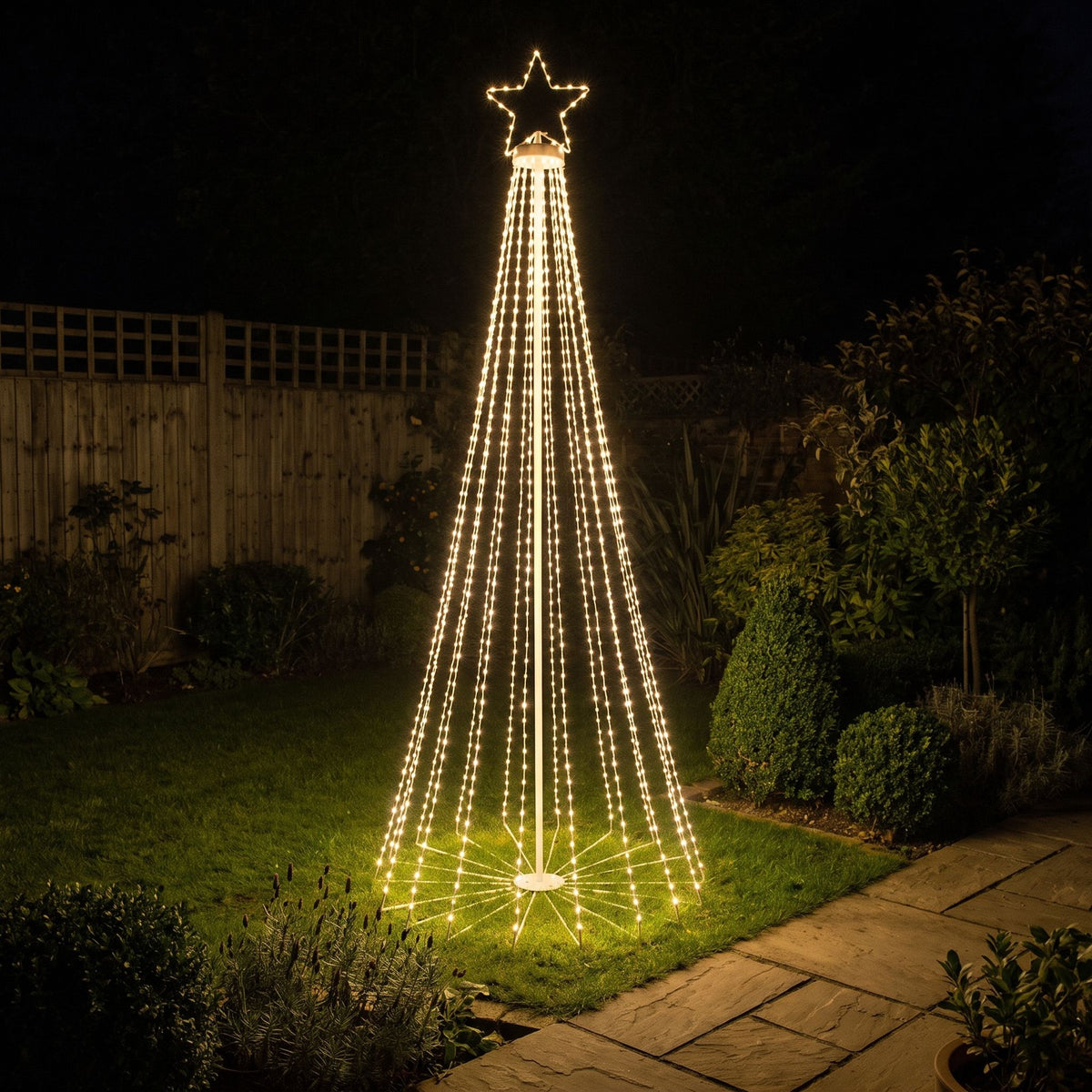 8ft (2.4m) Light Up LED Artificial Christmas Cone Tree with Remote Control
