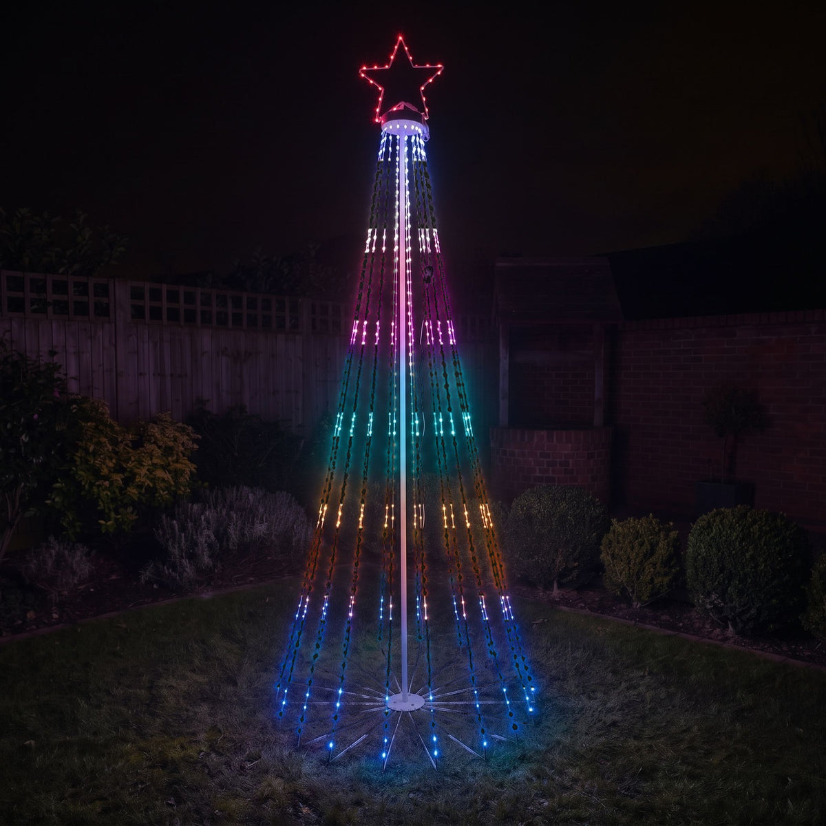 8ft (2.4m) Light Up LED Artificial Christmas Cone Tree with Remote Control