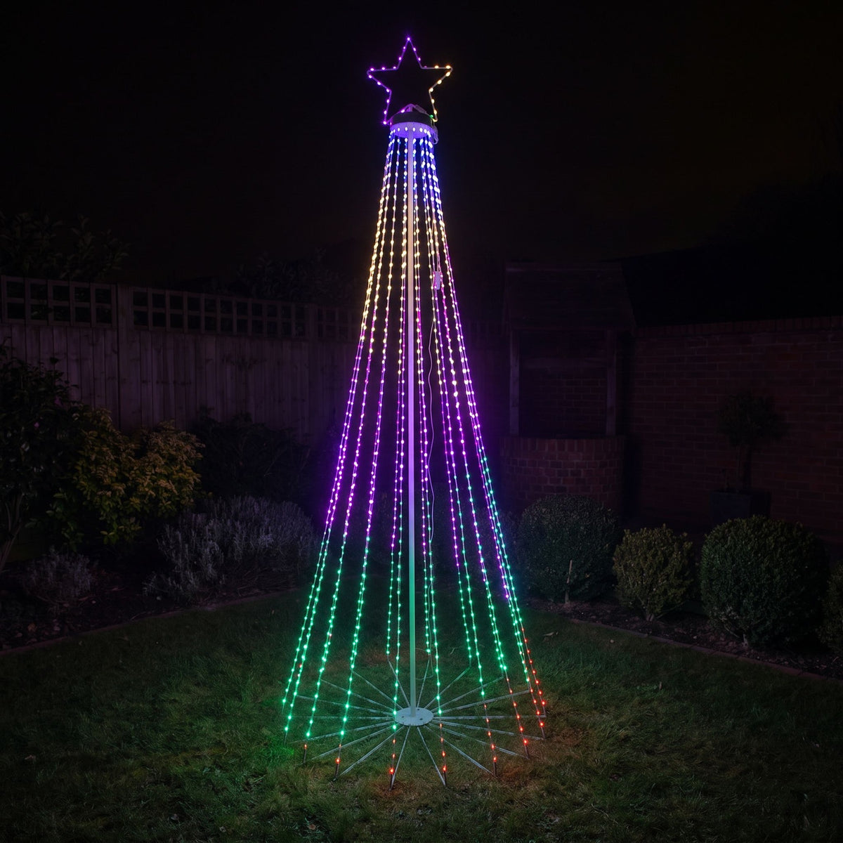 8ft (2.4m) Light Up LED Artificial Christmas Cone Tree with Remote Control