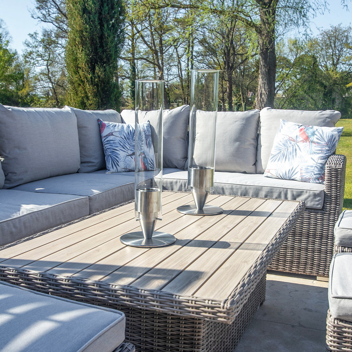 Kettler Palma Adjustable Table with Rattan Corner Sofa Set
