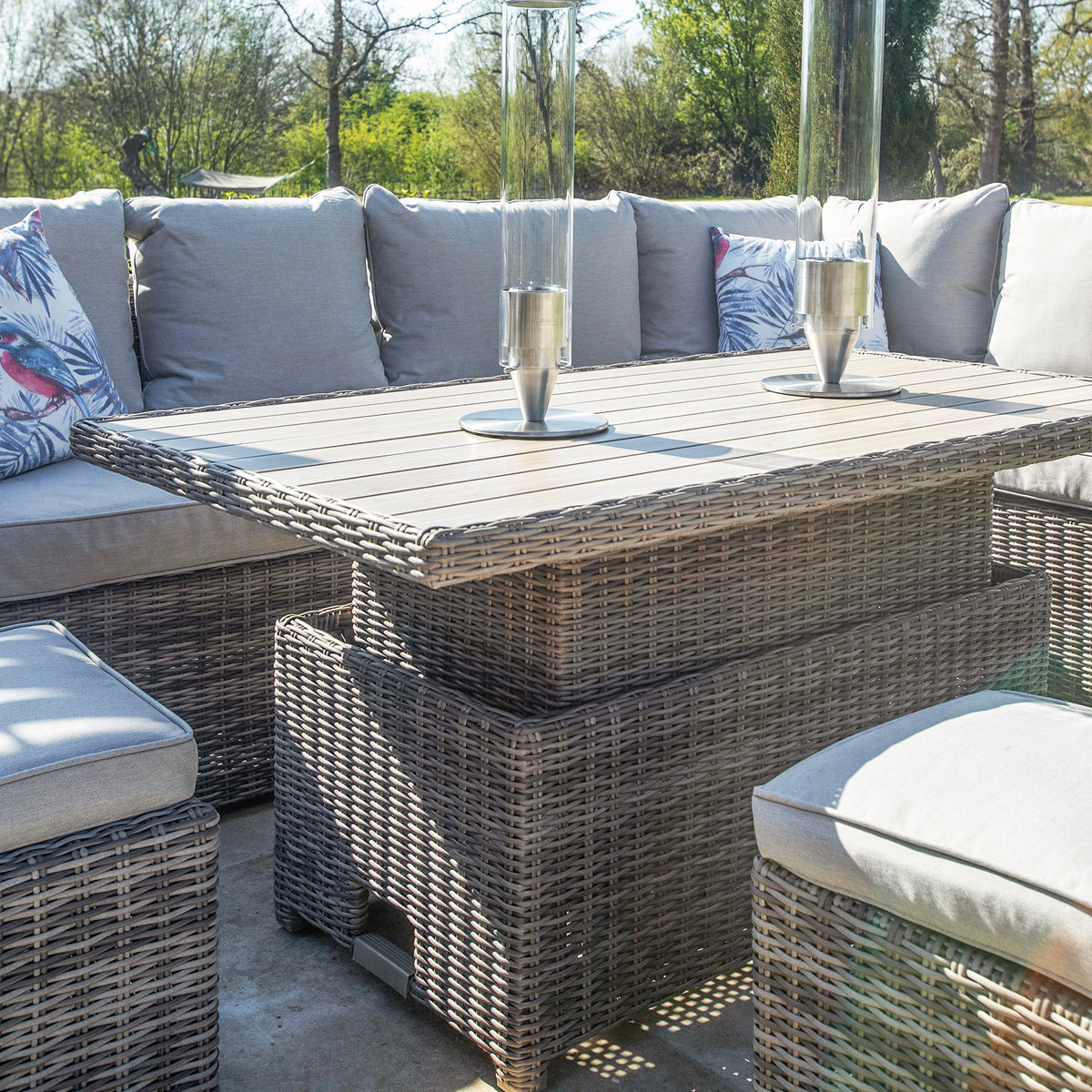 Kettler Palma Adjustable Table with Rattan Corner Sofa Set