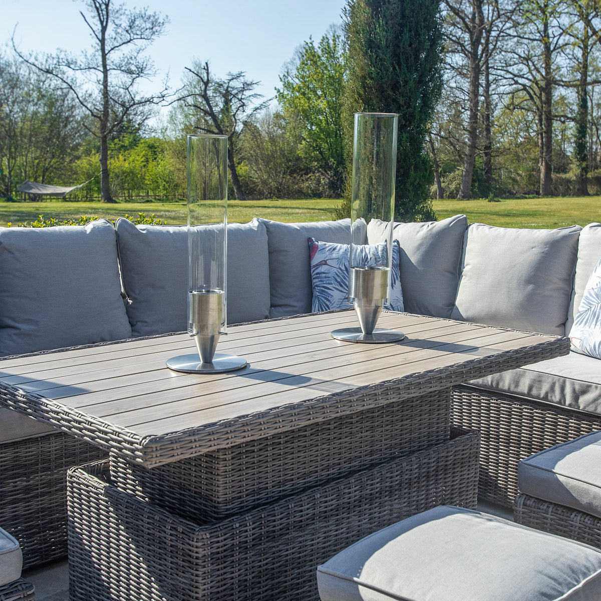 Kettler Palma Adjustable Table with Rattan Corner Sofa Set